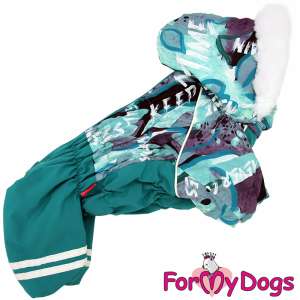 Комбинезон утепленный для собак для девочек р14 спинка 30см зеленый Formydogs для собак