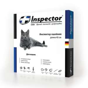 Инспектор ошейник для кошек и мелких собак от наружных и внутренних паразитов 40см*30