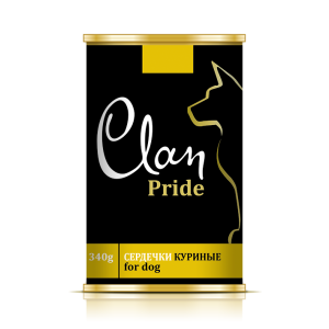 Клан/Clan Pride конс. корм для собак сердечки куриные 340гр*12 для собак