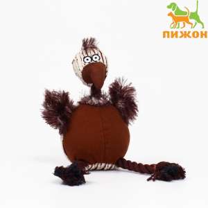 Игрушка для собак текстильная Ворона 29*17см коричневая Пижон