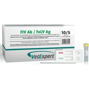 Экспресс-тест VetExpert FIV Ab/FeLV Ag для выявления иммунодефицита и лейкемии кошек/1 тест