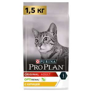 Про План/Pro Plan 1,5кг корм для кошек Adult Курица/рис для кошек