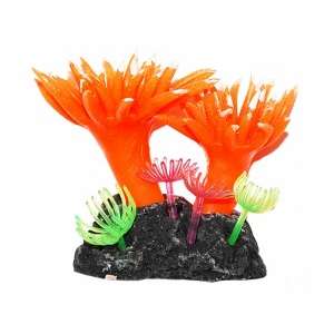 Коралл аквариумный Актиния силиконовый 8см Уют для рыб