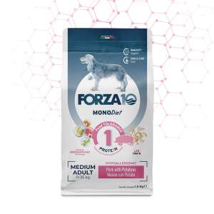 Форца10/Forza10 Diet корм для собак средних пород гипоаллергенный Свинина/картофель 12кг 