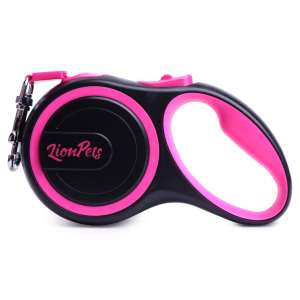 Рулетка для собак стропа рS длина 3м черный/розовый PR8805-8 LION