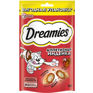 Дримс/Dreamies 140гр лакомство для кошек с индейкой*12