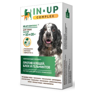 Ин-ап капли для собак 10-20 кг(от блох,клещей,вшей,власоедов,гельминтов,микрофилярий)