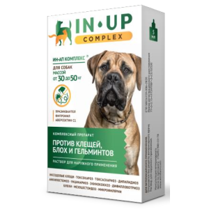 Ин-ап капли для собак 30-50 кг(от блох,клещей,вшей,власоедов,гельминтов,микрофилярий) для собак