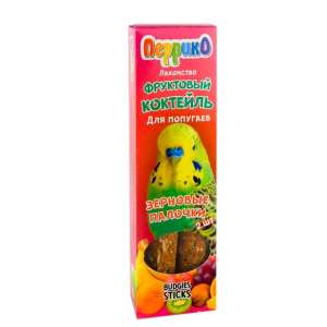 Перрико лакомство для попугаев Зерновые палочки Фруктовый коктейль 2шт 120гр для птиц