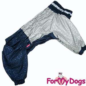 Дождевик"Капли" В3, спинка 40см синий/серебро для мальчиков 