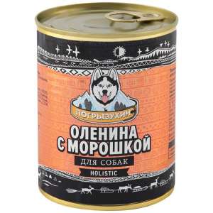 Погрызухин конс корм для собак Оленина с морошкой 338г*12