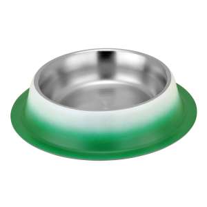 Миска металлическая с резинкой зеленая 0,25 Зооник для собак