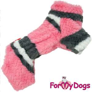 Комбинезон-шубка утепленный для собак для девочек р12 спинка 27см розовая