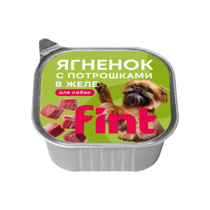 ФИНТ/FINT корм для собак мелких и средних пород с ягненком и потрошками в желе, ламистер, 100 г*15