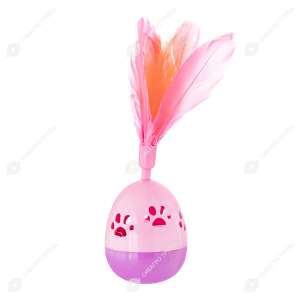 Игрушка для кошек неваляшка 21х7см с перьями и колокольчиком