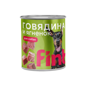 ФИНТ/FINT корм для собак крупных пород с говядиной и ягненком, в консервах 850 г*6