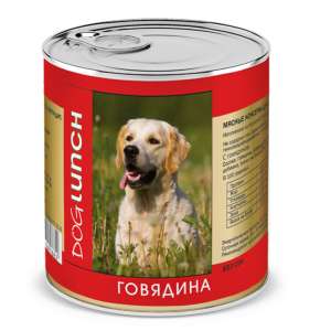 ДогЛанч/Dog Lunch конс корм для собак Говядина 750г