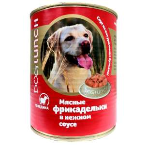 ДогЛанч/Dog Lunch конс корм для собак Фрикадельки в соусе Говядина 850г