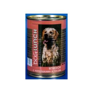 ДогЛанч/Dog Lunch конс корм для собак Ягненок с потрошками 750г