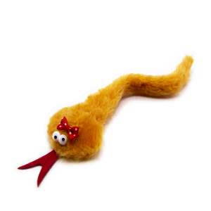 Игрушка для кошек Змея Света с валерианой оранжевая 28см Госи/GoSi