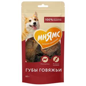 Мнямс для собак На каждый день Губы говяжьи 80гр