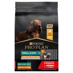 АКЦИЯ Про План/Pro Plan 3кг + (3 х 85 г)   корм для собак мелких и карликовых пород с курицей