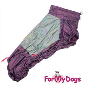 Дождевик для девочек К39, спинка 41см "Бабочки" пурпурный/серебро