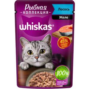 Вискас/Whiskas 75гр корм для кошек Meaty лосось желе*28