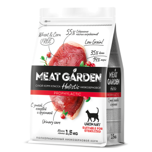 Мит Гарден/Meat Garden Prophylactic корм для кошек стери профилакт МКБ Утка/Клюква/Брусника 1,5кг