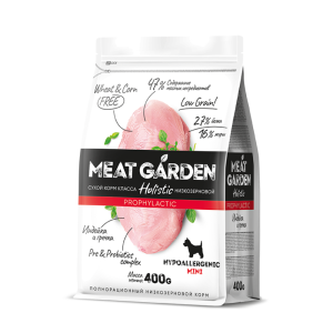 Мит Гарден/Meat Garden Prophylactic Низкзерновой корм для собак мелк пор гип Индейка/Гречка 400гр