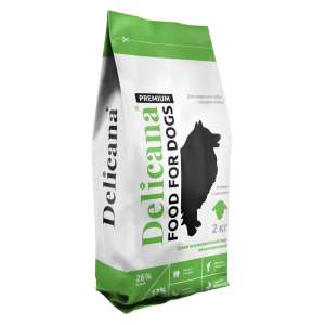 Деликана/Delicana корм для собак средних пород Ягненок с рисом 2кг*6 для собак