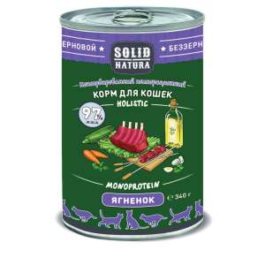 Солид/Solid конс. Natura Holistic корм для кошек Ягненок 340гр*12