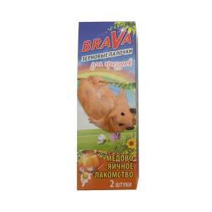 Брава/BraVa лакомство для грызунов палочки медово-яичные 2шт*18