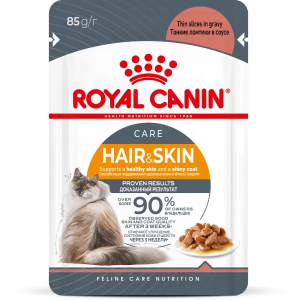 Роял Канин/Royal Canin пауч 85гр корм для кошек Хэйр энд Скин соус для поддержания здоровья кожи *28