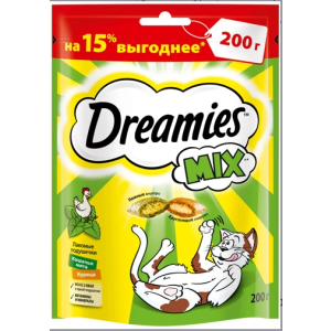 Дримс/Dreamies 200гр лакомство для кошек с курицей и мятой
