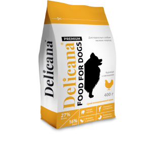 Деликана/Delicana корм для собак мелких пород Курица с овощами 400гр*20 для собак