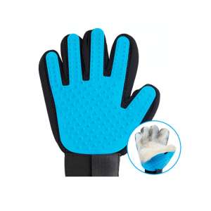 Перчатка массажная для вычесывания шерсти голубая 23*17см PMG-1201BL Штефан/Stefan для собак