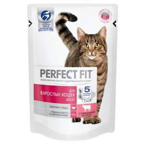 Перфект Фит/Perfect Fit 85гр пауч корм  для взрослых кошек с говядиной