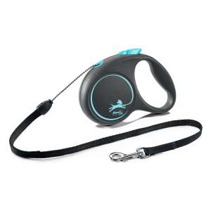 Рулетка Flexi/Флекси BlackDesign трос рS 5м до 12кг голубая