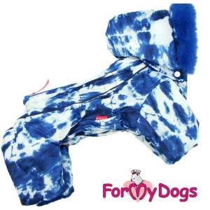 Комбинезон для мальчиков на флисе р22 спинка 42см сине-белый тайдай