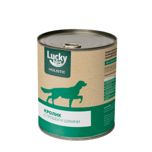 Лаки Битс/Lucky bits конс.корм д/собак кролик с грушей и цукини 970г