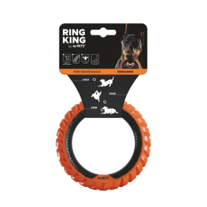 Игрушка для собак кольцо RING KING одинарное,черный/оранжевый MPets 