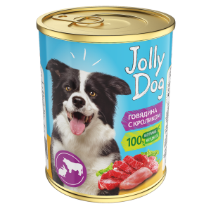 Зоогурман конс Джолли Дог/Jolly Dog корм для собак Говядина/Кролик 350гр