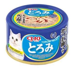 Инаба/INABA ТОРОМИ MILKY конс для кошек Тунец/Кур.филе/Кацуобуси в овсяном молоке 80гр*24 