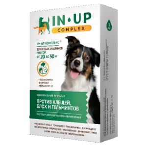 Ин-ап капли для собак и щенков 20-30кг(от блох,клещей,вшей,влас,гельминтов,микрофилярий)*5 для собак