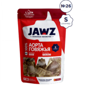 Джавз/JAWZ лакомства для собак Аорта говяжья пакет №26 р-р S 50гр  для собак
