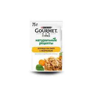 Гурме/Gourmet 75гр корм для кошек Натурал рецепты Курица/морковь