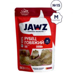 Джавз/JAWZ лакомства для собак Рубец говяжий пакет №15 р-р М 35гр*30 для собак