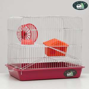 Клетка для грызунов укомплектованная Пижон №3 33*24*28см рубиновая