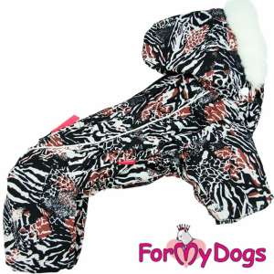 Комбинезон для девочек р12 спинка 27см серо-коричневый зебра на шелке